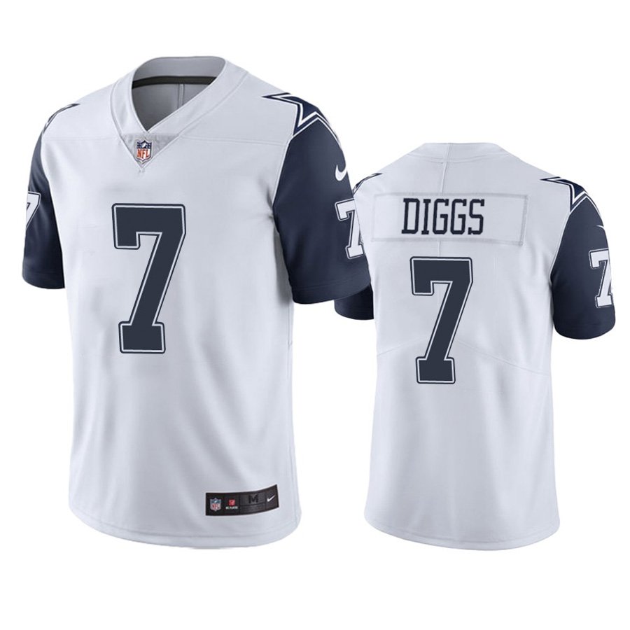 Men Dallas Cowboys 7 Trevon Diggs White blue Vapor Limited Football NFL Jersey Stitched